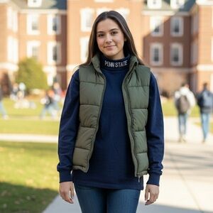 💙 Vintage 90s Medallion Penn State Navy Blue Mock Turtleneck T-Shirt - XL